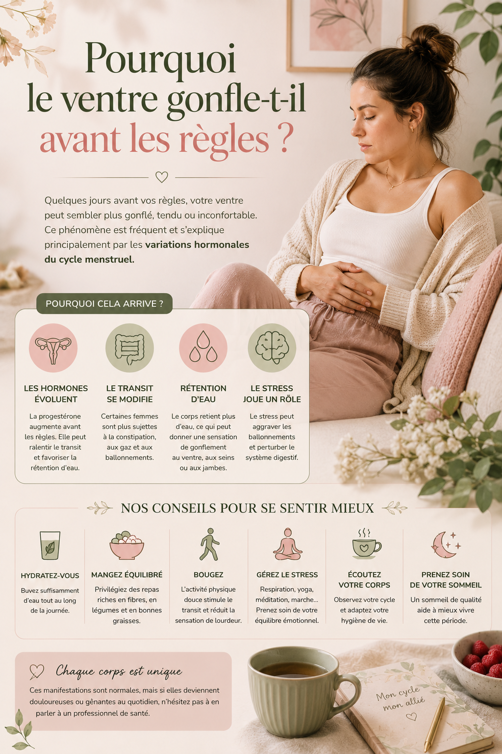 Pourquoi le ventre gonfle-t-il avant les règles ?